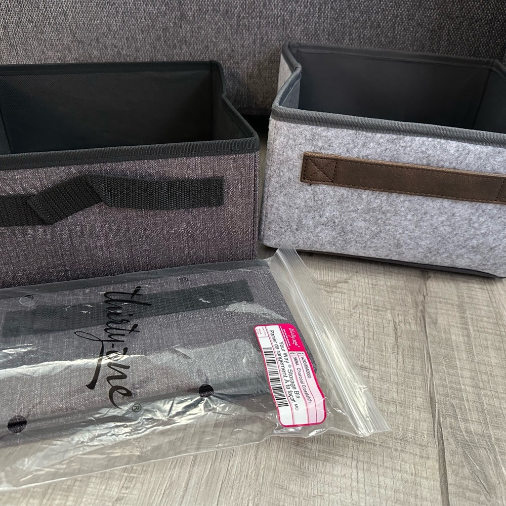 Thirty-One Gray Storage Bins Set